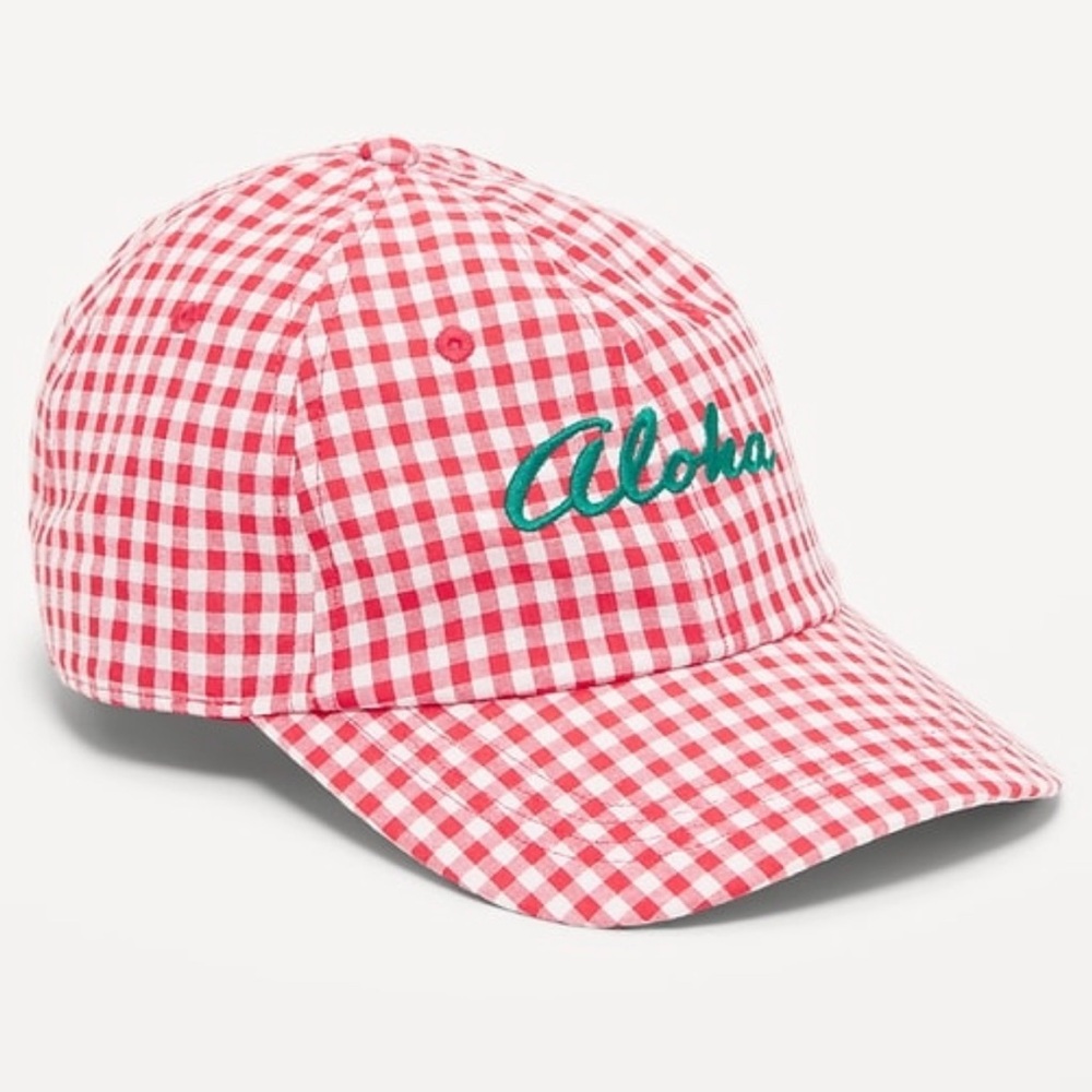 5 for $25! Red and White Gingham Cap